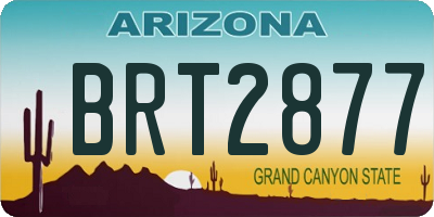 AZ license plate BRT2877