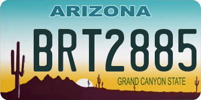 AZ license plate BRT2885