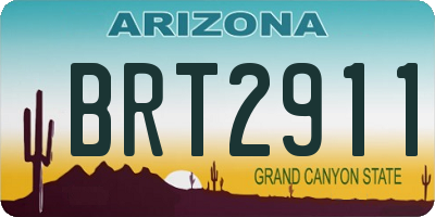 AZ license plate BRT2911