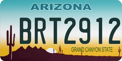 AZ license plate BRT2912