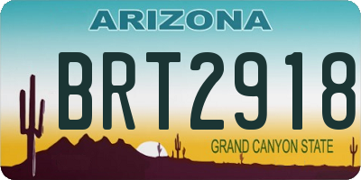 AZ license plate BRT2918