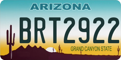 AZ license plate BRT2922