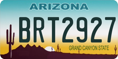 AZ license plate BRT2927
