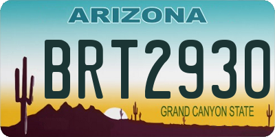 AZ license plate BRT2930