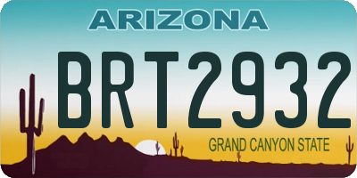 AZ license plate BRT2932