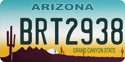 AZ license plate BRT2938