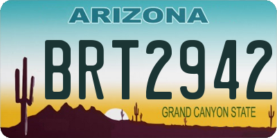 AZ license plate BRT2942