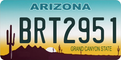 AZ license plate BRT2951