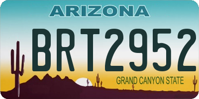 AZ license plate BRT2952