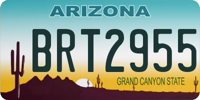 AZ license plate BRT2955