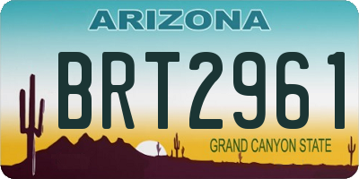 AZ license plate BRT2961