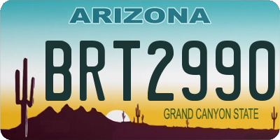 AZ license plate BRT2990