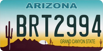 AZ license plate BRT2994