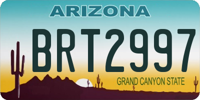 AZ license plate BRT2997