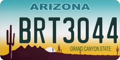 AZ license plate BRT3044