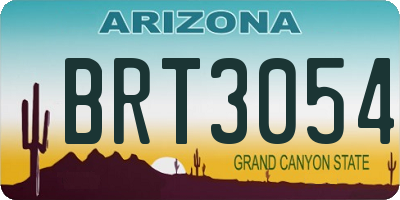 AZ license plate BRT3054