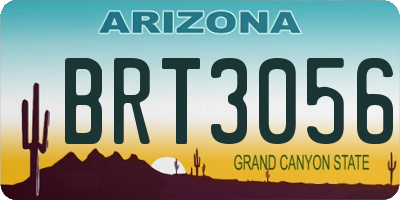AZ license plate BRT3056