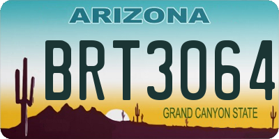 AZ license plate BRT3064