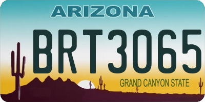 AZ license plate BRT3065