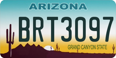 AZ license plate BRT3097