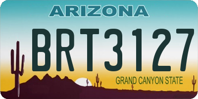 AZ license plate BRT3127