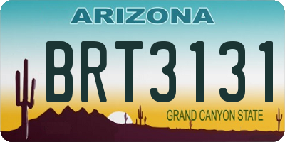 AZ license plate BRT3131
