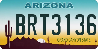 AZ license plate BRT3136