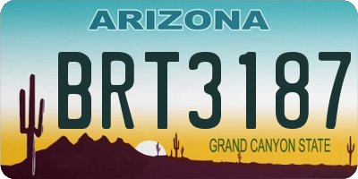 AZ license plate BRT3187