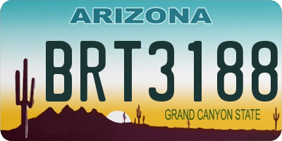 AZ license plate BRT3188