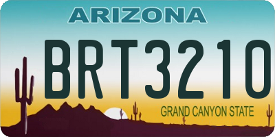 AZ license plate BRT3210