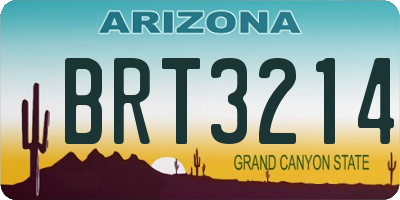 AZ license plate BRT3214