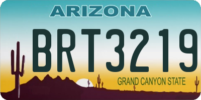 AZ license plate BRT3219