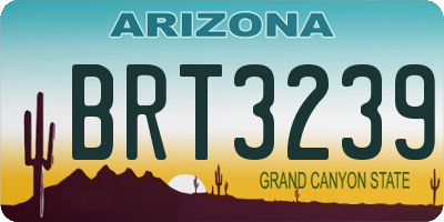 AZ license plate BRT3239