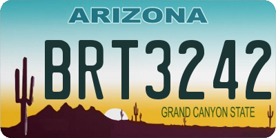 AZ license plate BRT3242