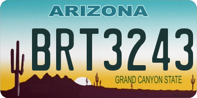 AZ license plate BRT3243