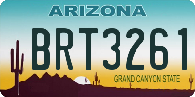AZ license plate BRT3261