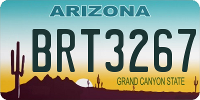 AZ license plate BRT3267
