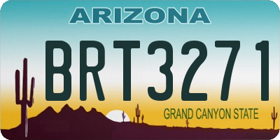 AZ license plate BRT3271