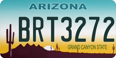 AZ license plate BRT3272