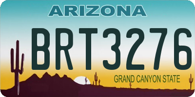 AZ license plate BRT3276