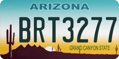 AZ license plate BRT3277