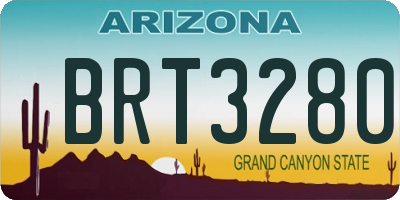 AZ license plate BRT3280