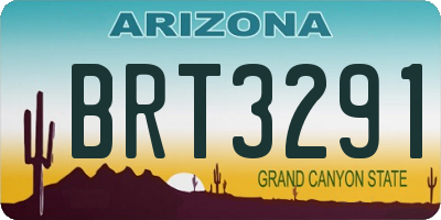 AZ license plate BRT3291