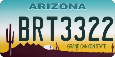 AZ license plate BRT3322