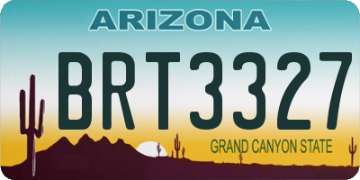 AZ license plate BRT3327