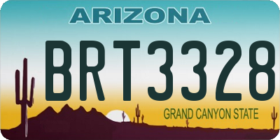 AZ license plate BRT3328