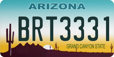 AZ license plate BRT3331