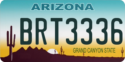 AZ license plate BRT3336