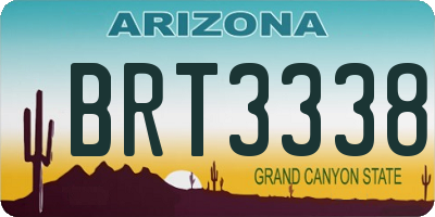 AZ license plate BRT3338