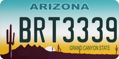 AZ license plate BRT3339